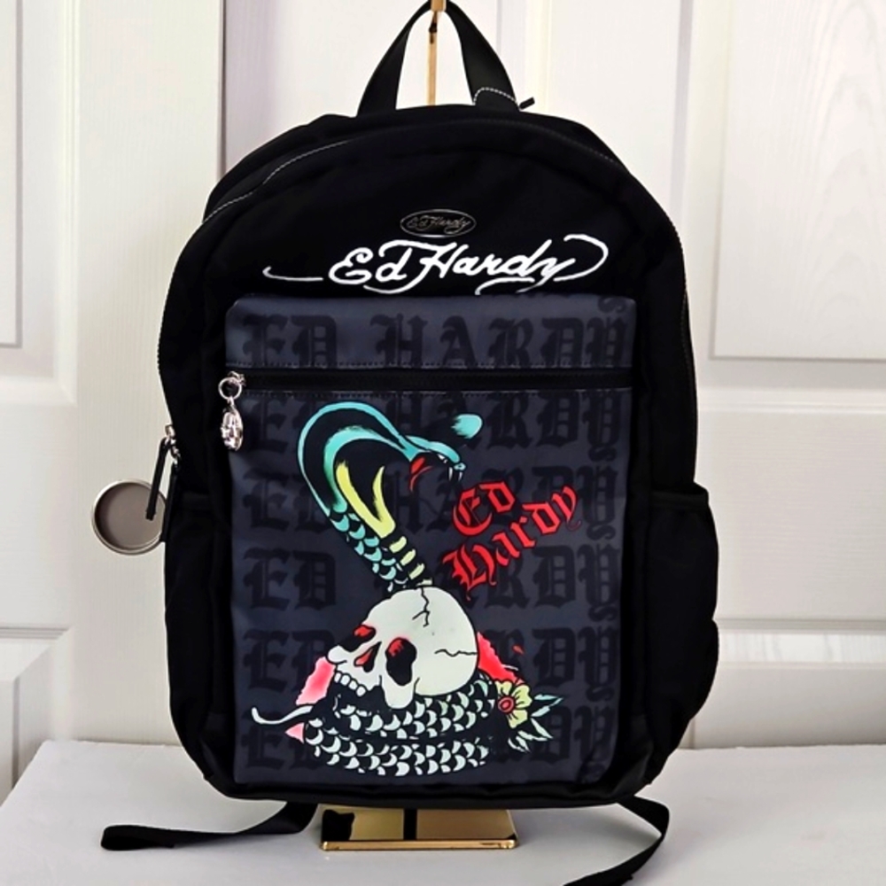Ed Hardy NWT Skull/Serpent Backpack Unisex